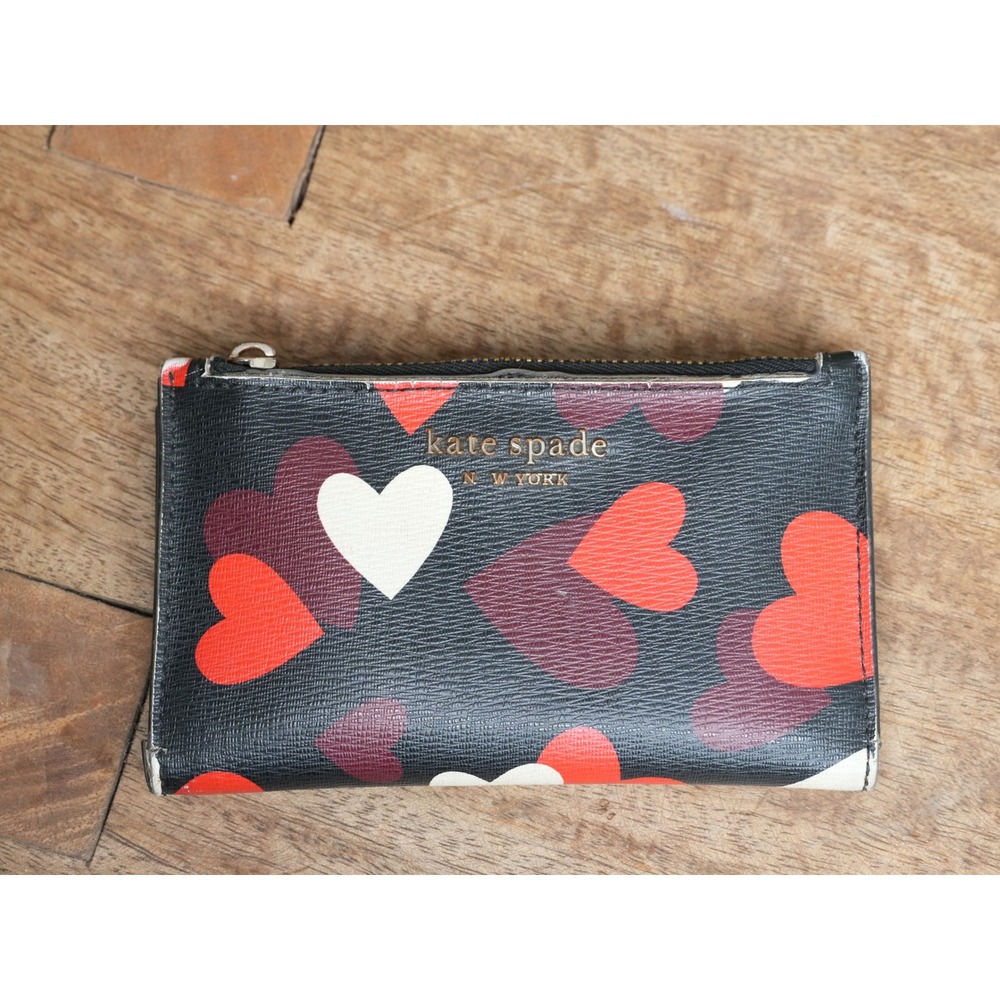 Kate Spade New York Spencer Celebration Hearts Small Slim Bifold Wallet